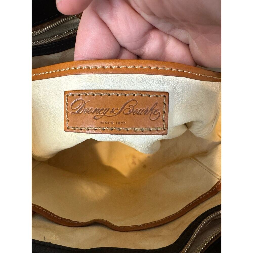 Dooney & Bourke Morgan Saddle Shoulder Bag Black Brown Leather‎ - Picture 9 of 14